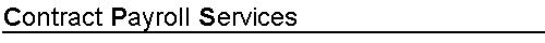 Contract Payroll Services